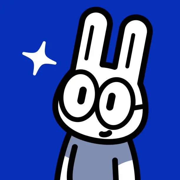 Vector illustration of A cool bunny wearing eyeglasses and smiling
