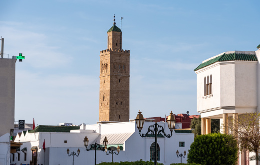Santiago Church is located near the castle in the picturesque town of Tavira, Portugal