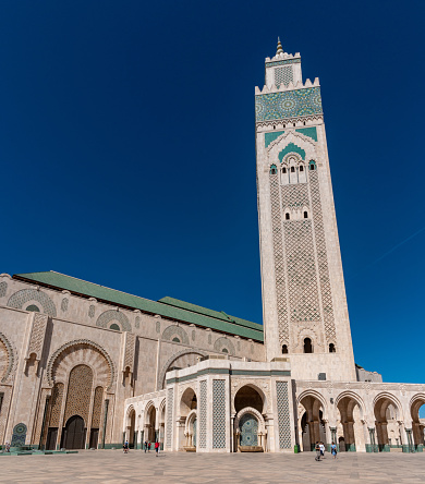 The courtyard of Mosque Hassan II in Casablanca, Morocco.