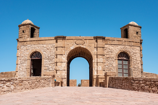 The bastion of Essaouira with its medieval bronze cannons, Morocco