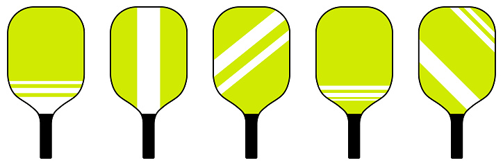 Set of pickleball racket. Sport concept. Vector illustration isolated on white background