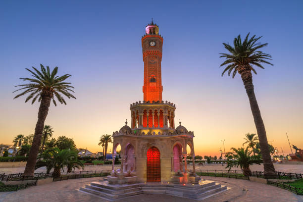 istock Clock Tower of Izmir in Turkey at night 2051667488