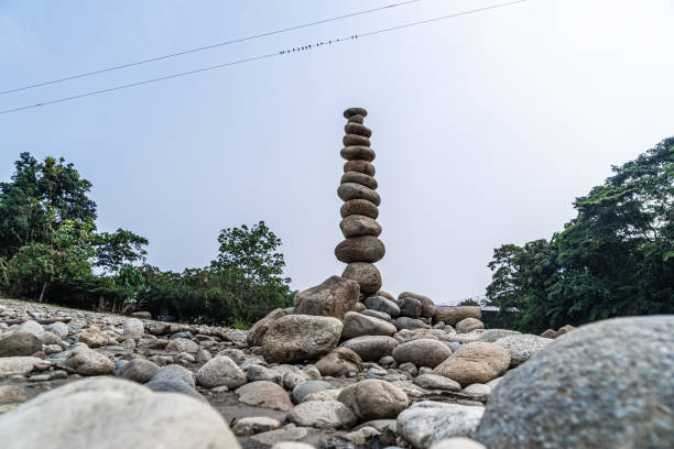 Stone composition on the river.