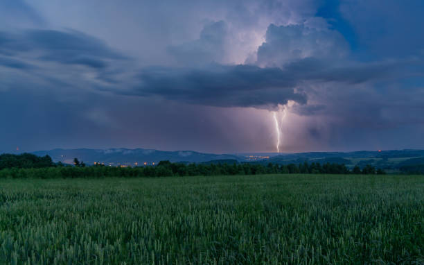 istock Lightning flash against the background of mountains Poland Subcarpathia 2051722012