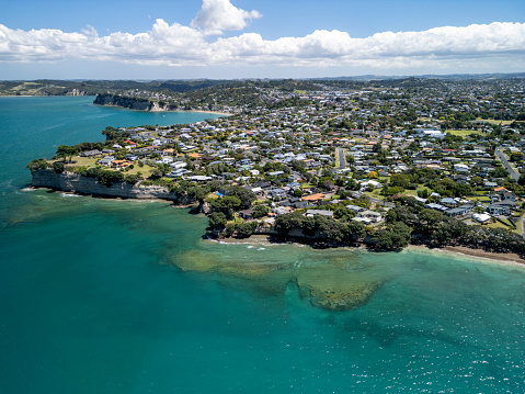 Aerial Auckland Coastline, New Zealand