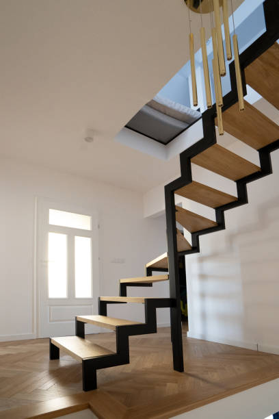 istock Metal staircase in modern home 2051787155