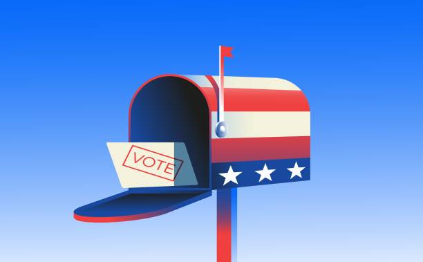 istock Maibox in colours of american flag illustration 2051794138
