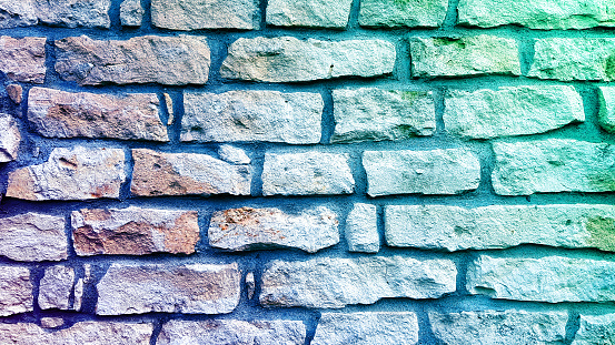 Blue brick stone wall texture background