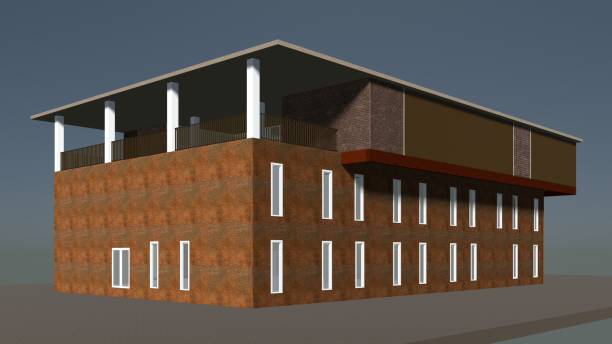 istock 3D illustration of residential project 2051831128