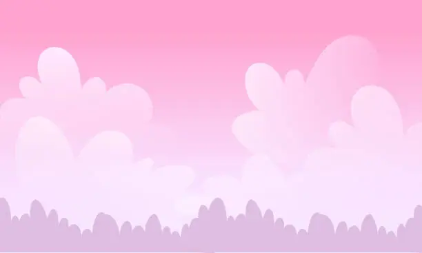Vector illustration of Vector cloudy sky background in flat style