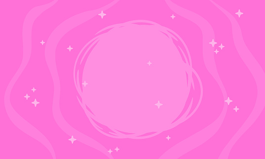 Vector pink romantic abstract background with stars and circles