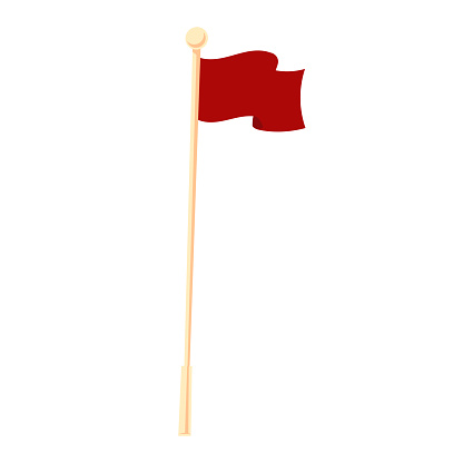 Vector cartoon red flag vector isolated object illustration