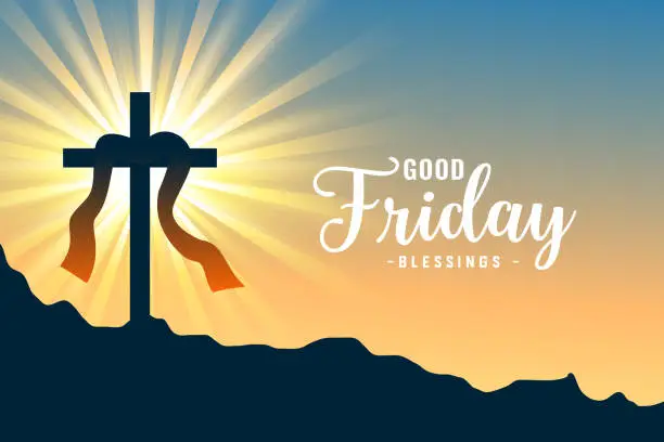 Vector illustration of easter week good friday event background for spiritual peace