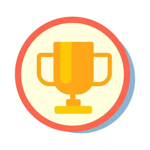 Vector illustration of Vector trophy cup icon in flat style goblet prize vector illustration on isolated background