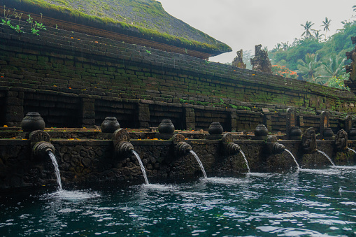 Scenic view of tranquil Tirta empul holy spring