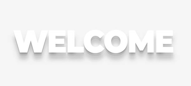 stockillustraties, clipart, cartoons en iconen met 3d style elegant welcome text on white banner design - welkom bord
