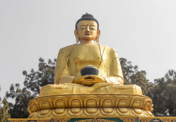 Golden statue of Buddha at Buddha Park, Swayambhunath, Kathmandu, Nepal