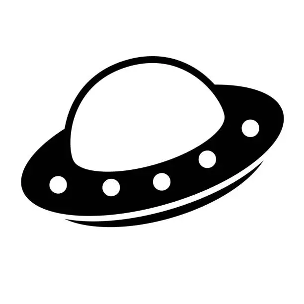 Vector illustration of UFO silhouette icon. Invader icon. Vector.