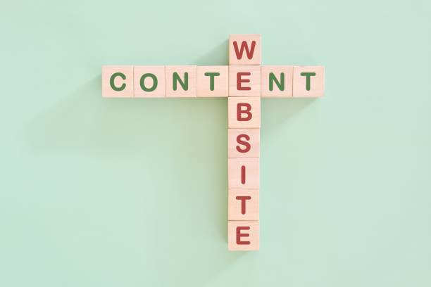 istock Website content creation concept. Crossword puzzle flat lay typography in green background. 2052115471
