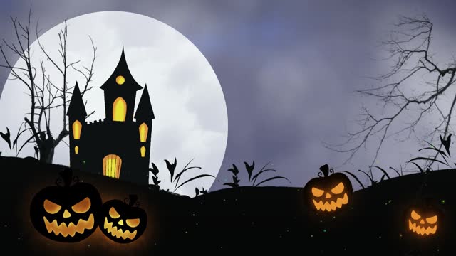 Halloween night animated video background