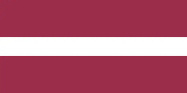 Vector illustration of Latvia flag. Flag icon. Standard color. Standard size. A rectangular flag. Computer illustration. Digital illustration. Vector illustration.