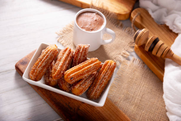 istock traditional churros and hot chocolate 2052145950