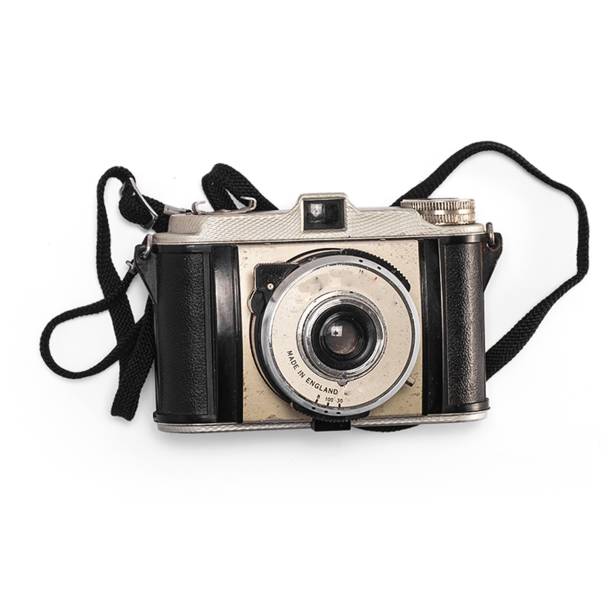 istock Realistic camera isolated on transparent background.fit element for electronic scenes project. 2052150631
