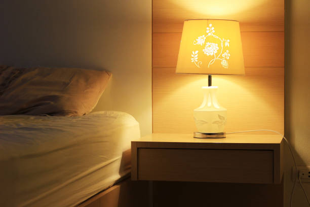 Beautiful lamps decorate the lights on the table.