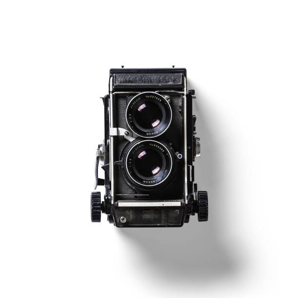 istock Close up view camera SLR isolated on white background. 2052153721