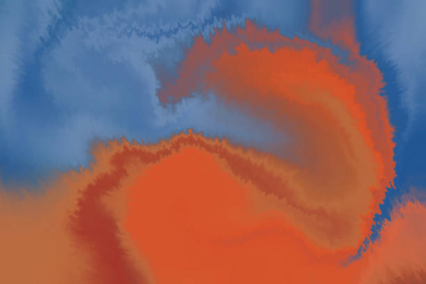 Abstract color as orange and blue swirls pattern textures, marble pattern background.