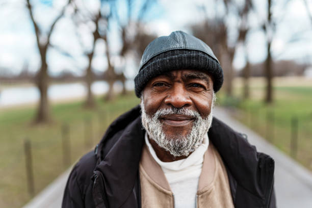 istock African American senior man taking a walk in the winter 2052274106