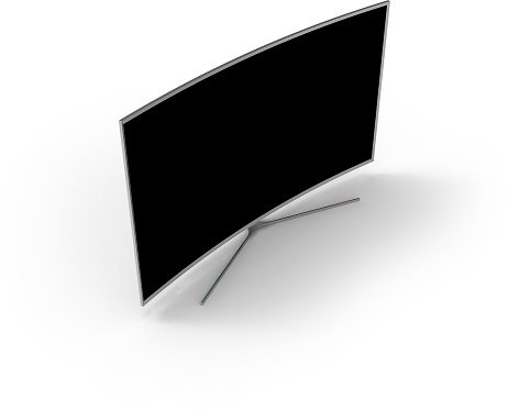 Wide 16:9 LCD television set (with screen and clipping path). 
