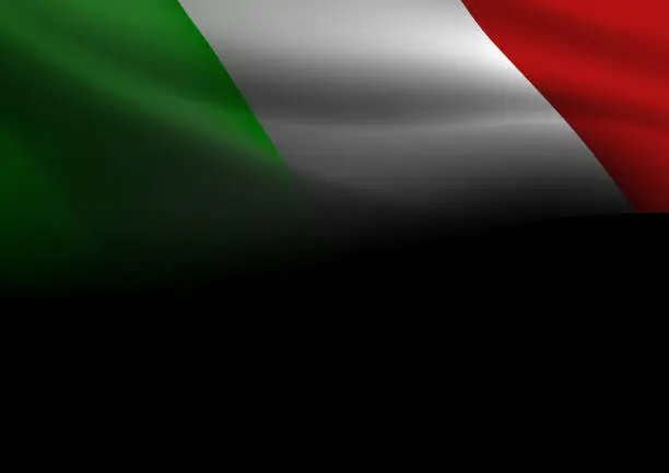 Vector illustration of Background Black Flag Italy