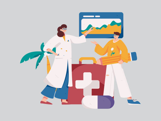 istock Medical characters fighting the epidemic flat vector concept operation hand drawn illustration 2052444097