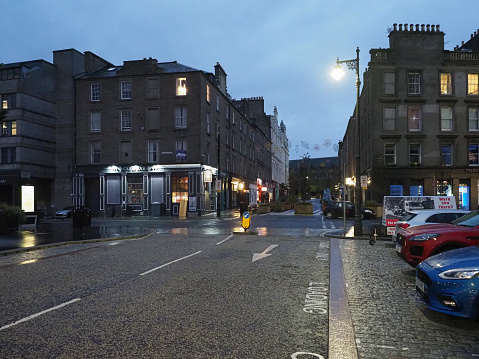 Dundee, UK - September 13, 2023: High Street at night