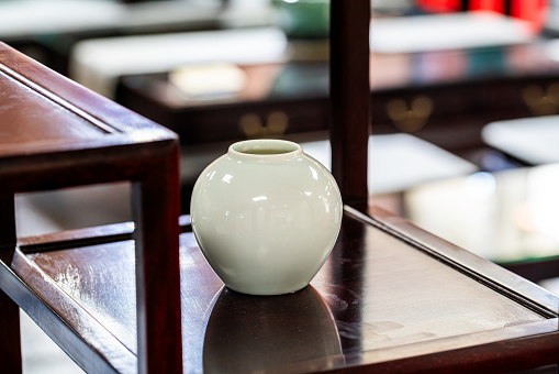 Ceramic vase on the table