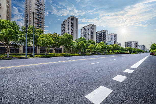 istock Modern city road and building landscape 2052483872