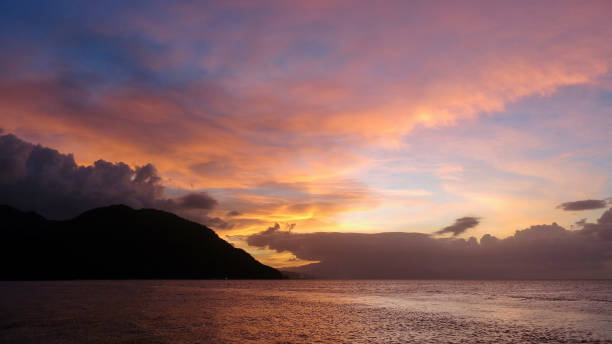 istock Sunset over a tropical island. 2052511166