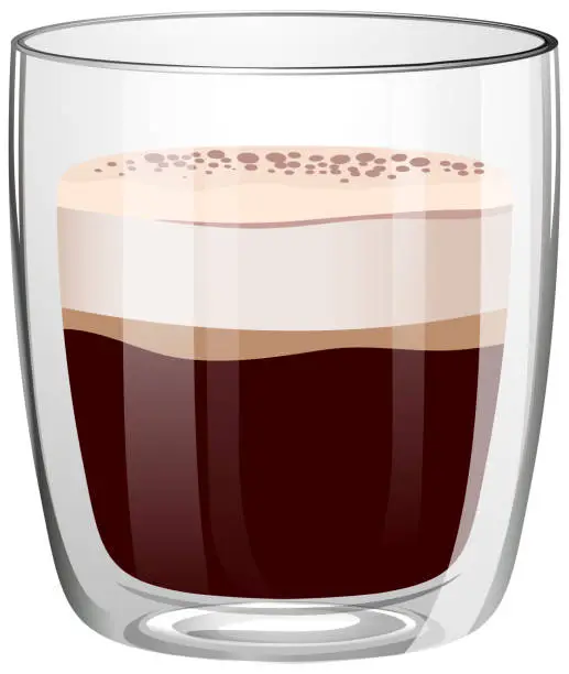 Vector illustration of Vector graphic of a layered coffee beverage