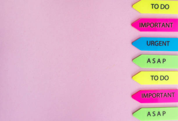 ASAP ,To do , Urgent and Important sticky notes arrows