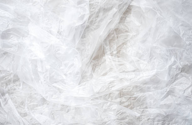 istock White crumple background from used plastic bag 2052593806