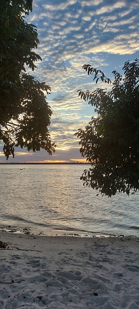 a late afternoon at Tucano beach in Portel, Pará, Brazil