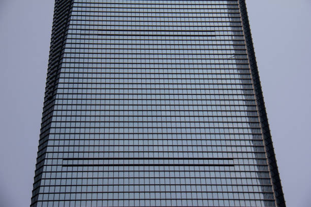 The city of Shanghai has many tall towers, as well as shapes with different architecture, photography of the pattern of the structure and the icons of the windows of different towers in the city of Shanghai, China
