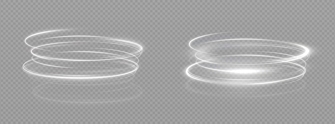 Light white Twirl. Curve light effect of white line. Luminous white circle. Light white pedistal, podium, platform, table.  Vector illustration