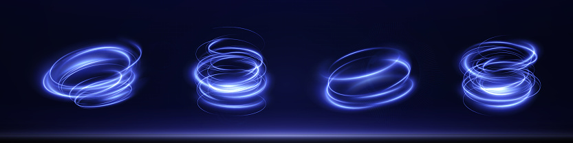 Light blue Twirl . Curve light effect of neon line. Luminous blue spiral . Element for your design, advertising, postcards, invitations, screensavers, websites, games.