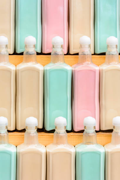 istock Beautifully placed on the rack original colored drinks in a row, fantastic texture. 2052675224