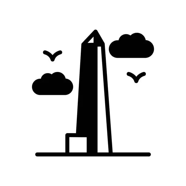 Vector illustration of Washington Monument icon in vector. type