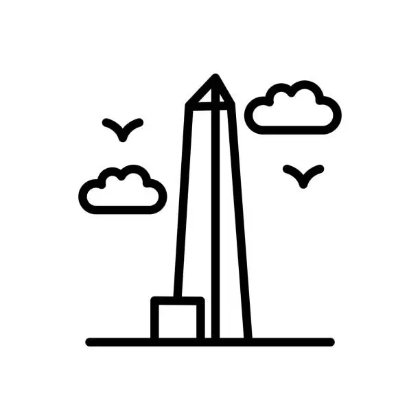 Vector illustration of Washington Monument icon in vector. type