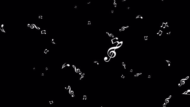 Falling Musical Notes Particles with Alpha Channel