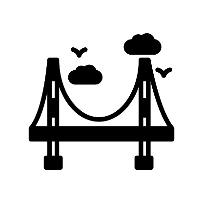 Golden Gate Bridge icon in vector. type